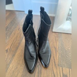 Reiss Black Leather Ankle Boots